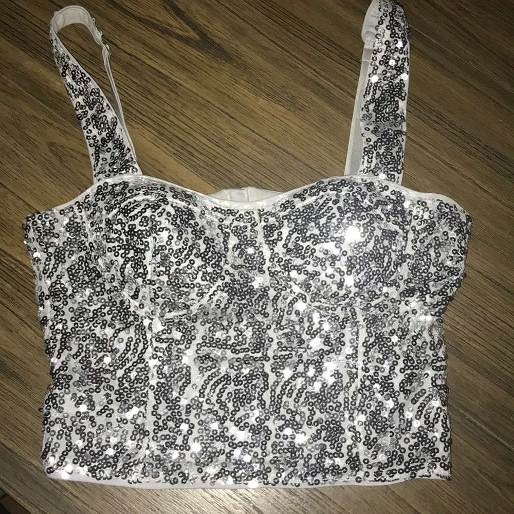 Buckle bought sequins bustier.